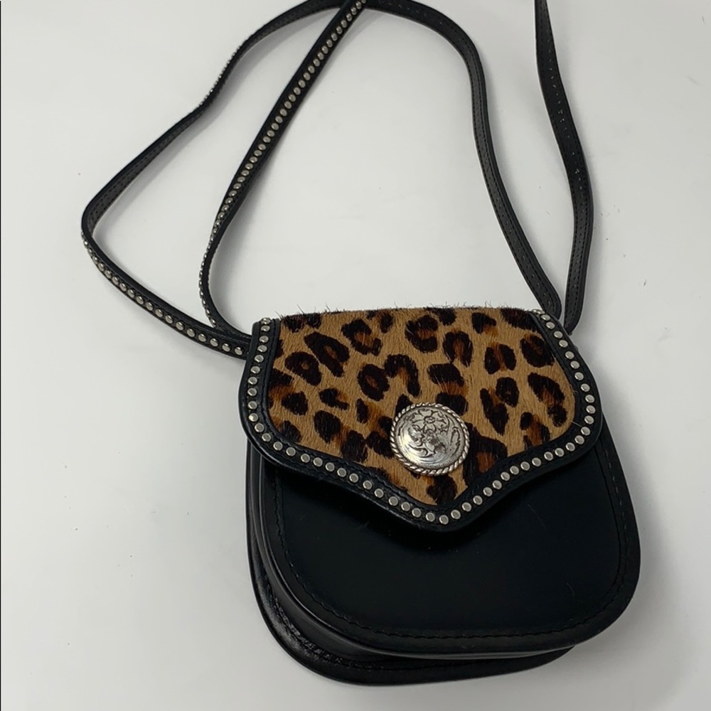 Real leather cheetah print horse hair western bag - Picture 1 of 8